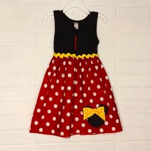 Monag Girls Minni Mouse Dress with Initial Letter I